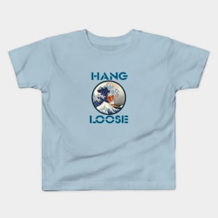 Hang Loose Great Wave Surfing Kids T-Shirt